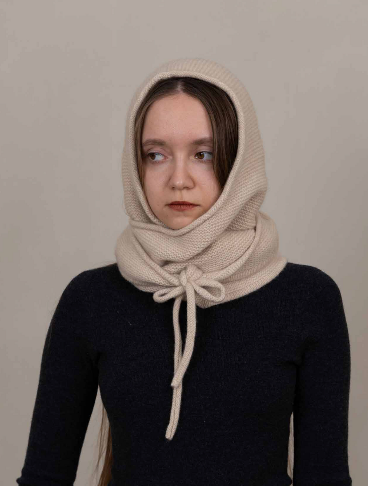 hooded scarf ivory | MARKET