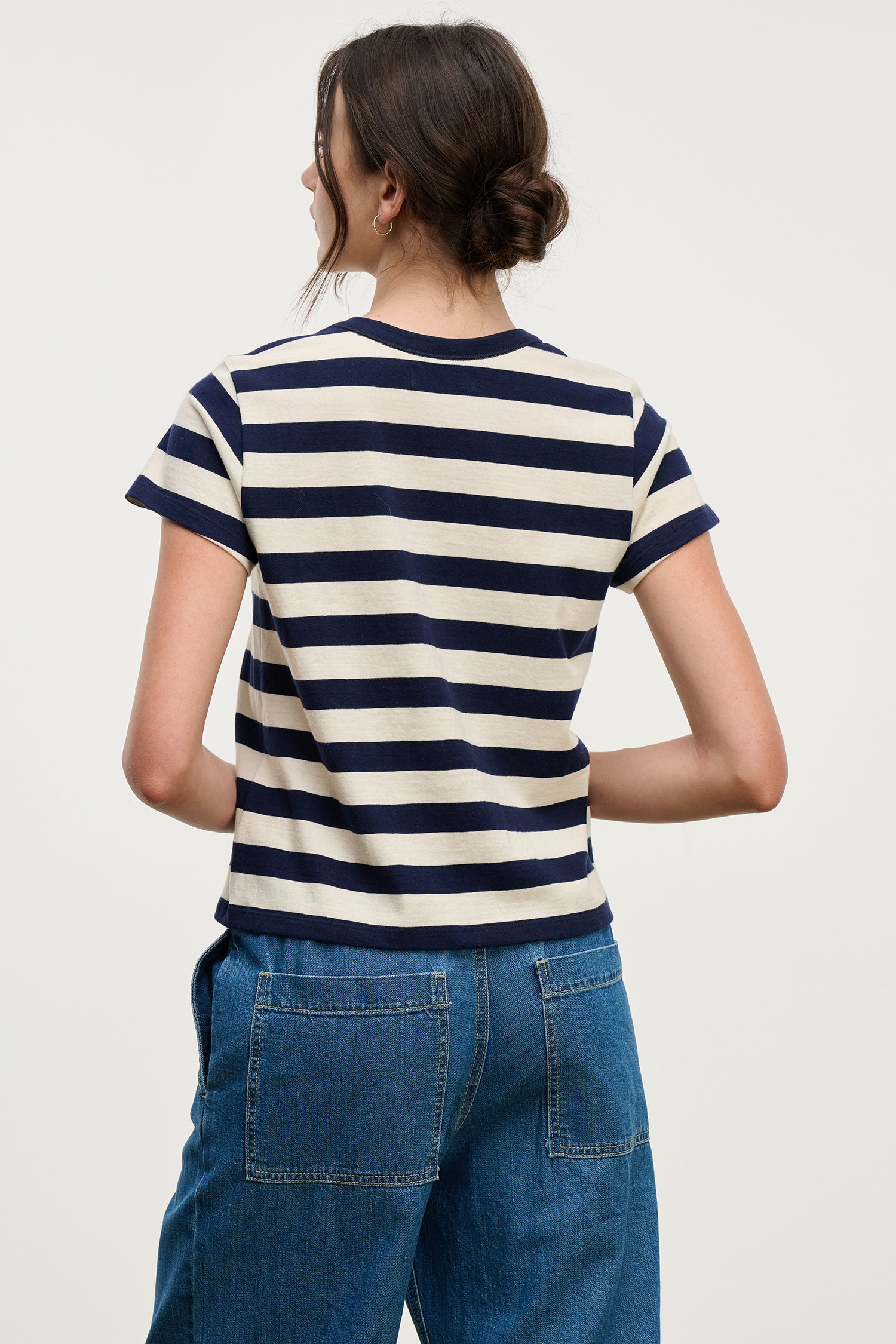 Anais stripe tee navy/cream | Velvet | MARKET
