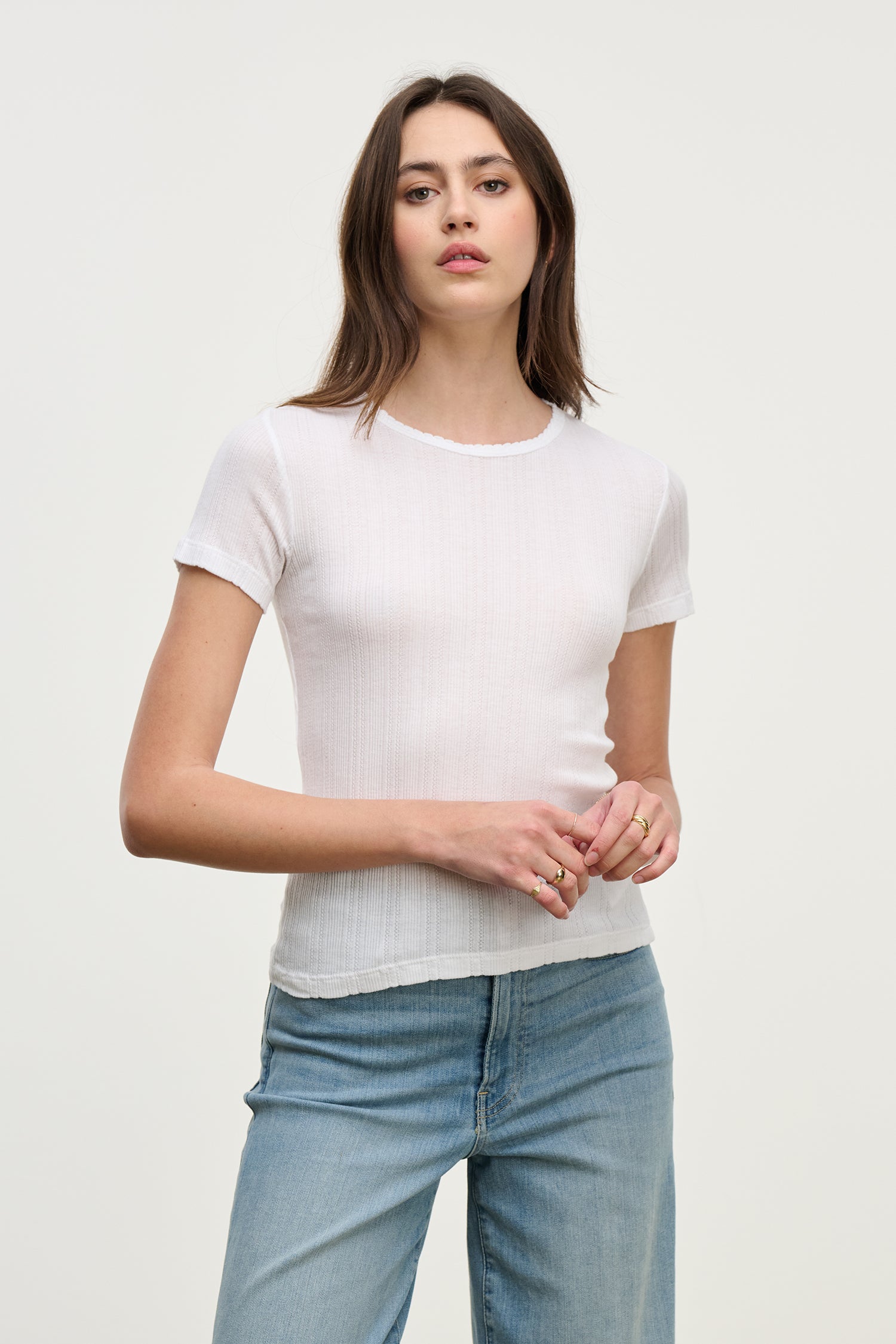 Enat pointelle rib white | Velvet | MARKET