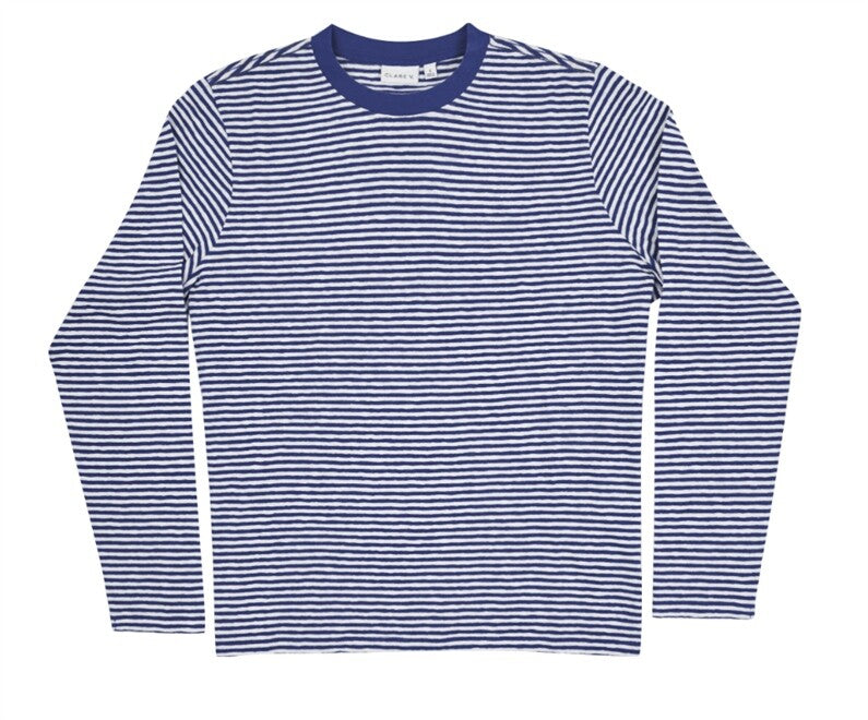 Long Sleeve Tee - Cotton/Linen Mini Stripe | Clare V | MARKET