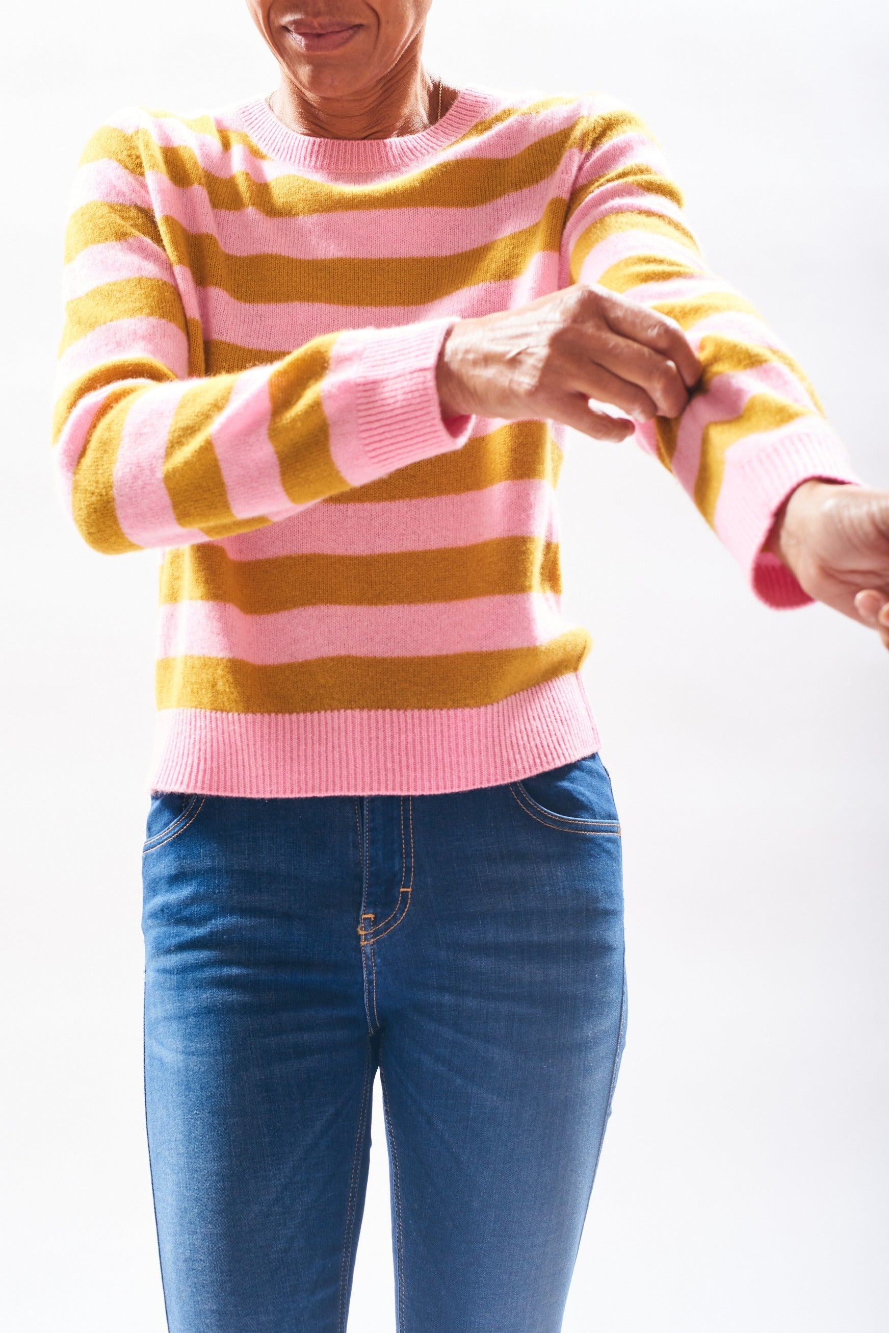 Stripe Crew candy/mustard | Jumper | MARKET