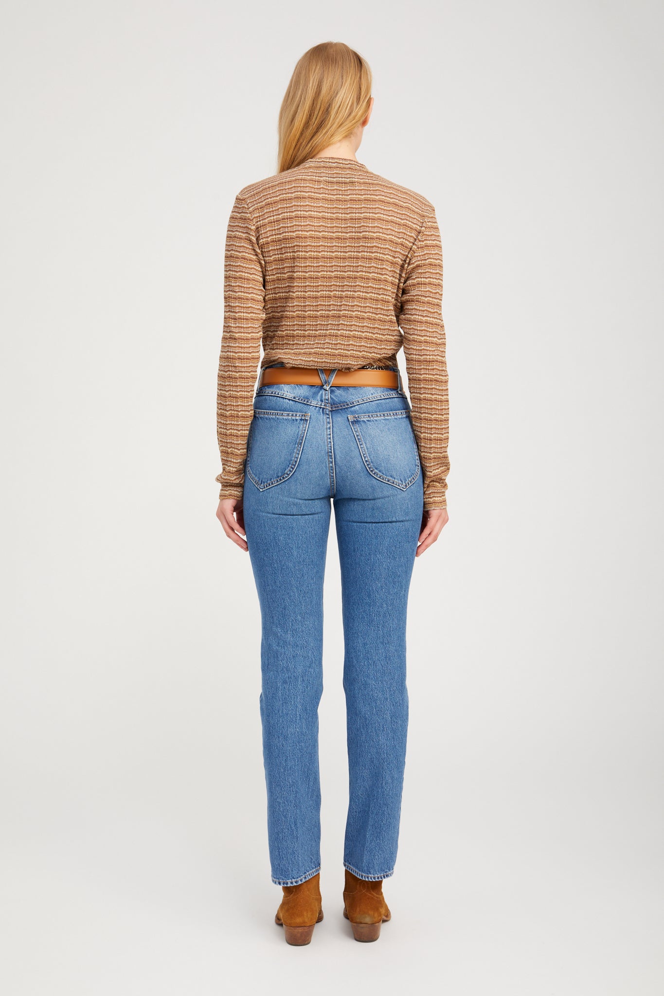 L/S Henley Top brown stripe | SPRWMN | MARKET 