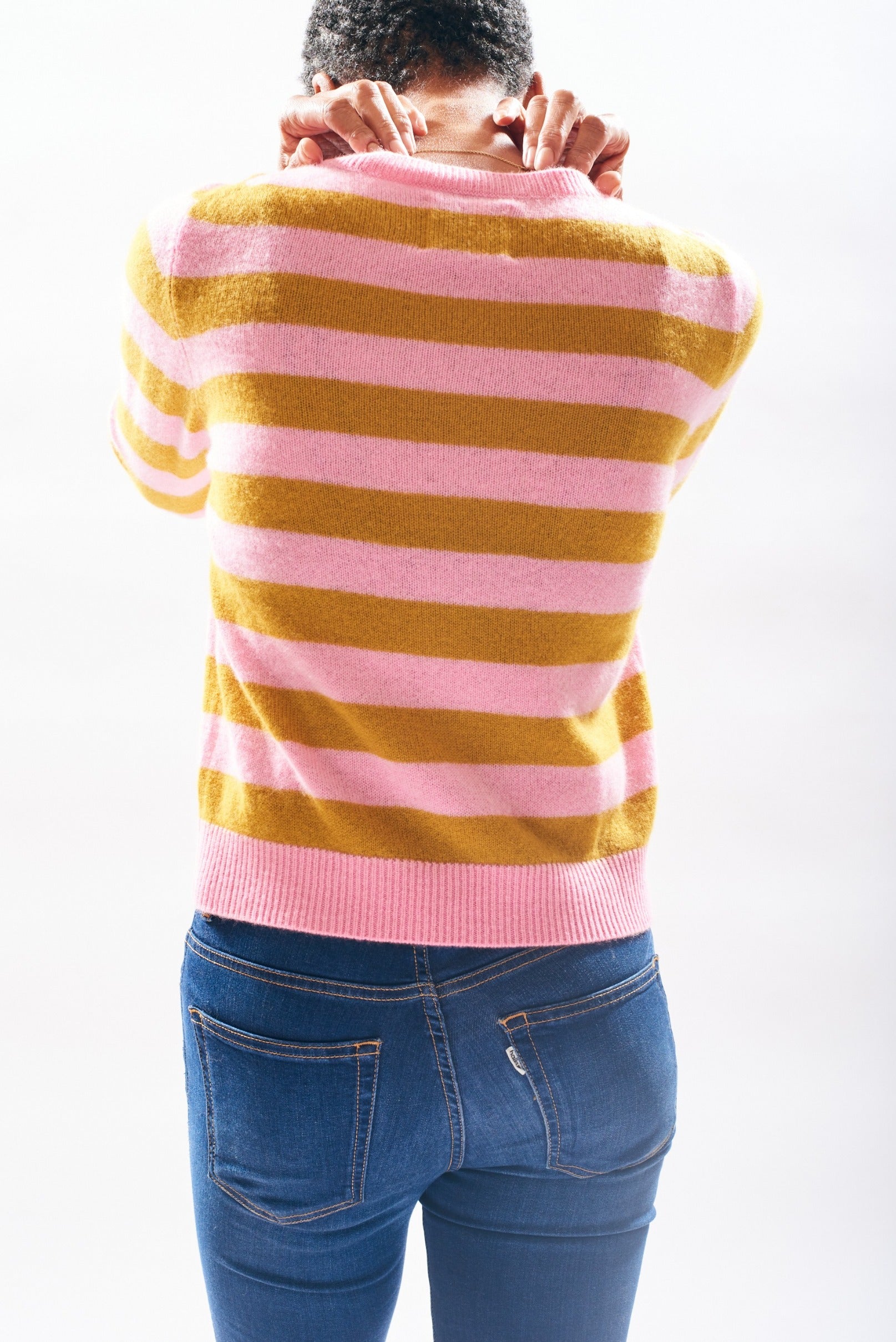 Stripe Crew candy/mustard | Jumper | MARKET