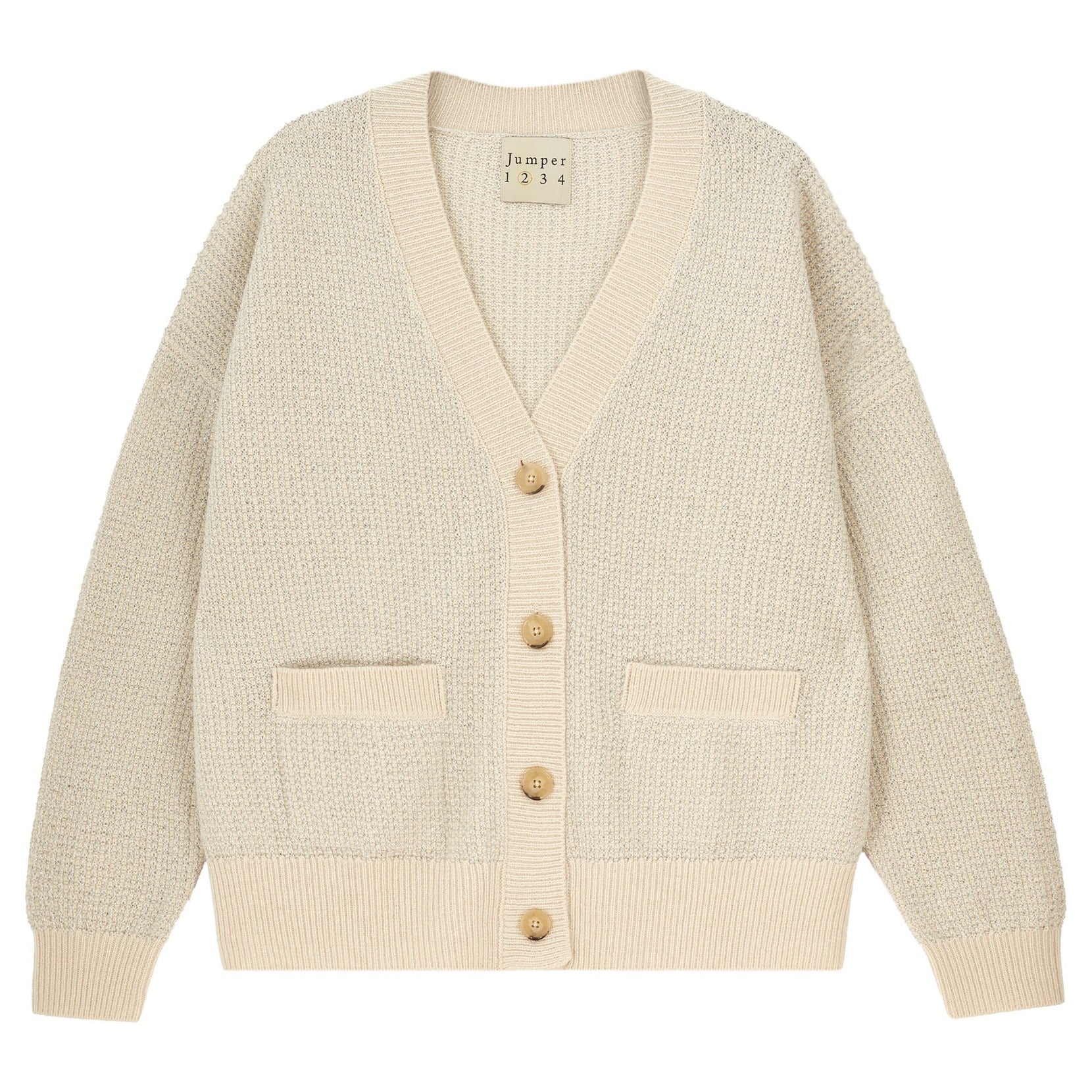 Lurex Birdseye Cardigan Jasmine silver | Jumper 1234 | MARKET