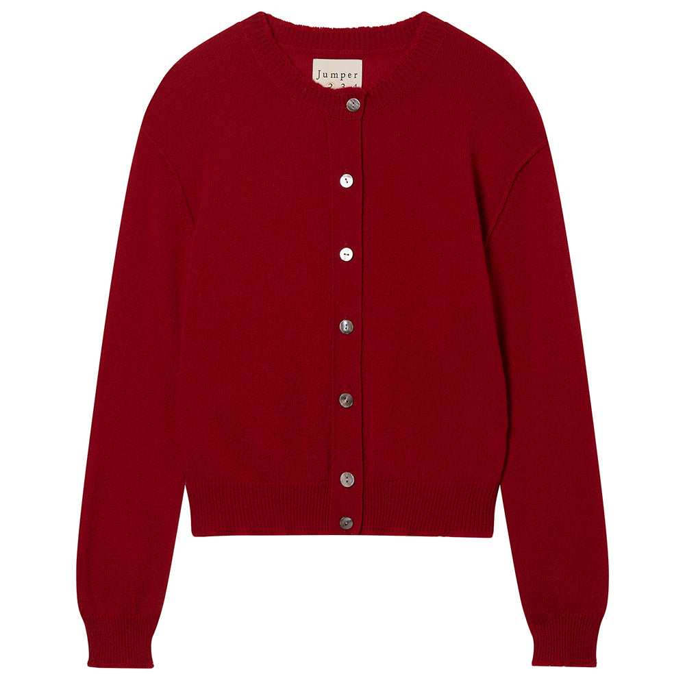 Distressed Cardigan deep red | Jumper | MARKET