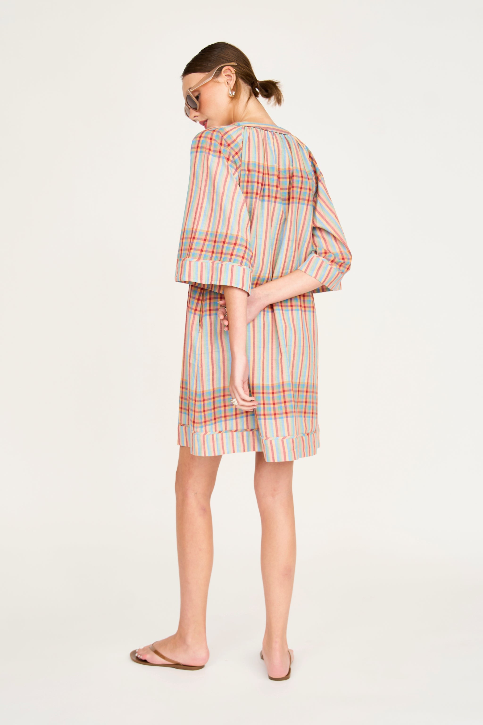 Faro Short Dress in Campfire Plaid | Mirth | MARKET