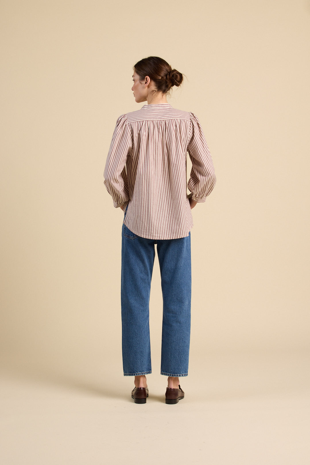 Clara blouse burgundy stripe | Trovata | MARKET