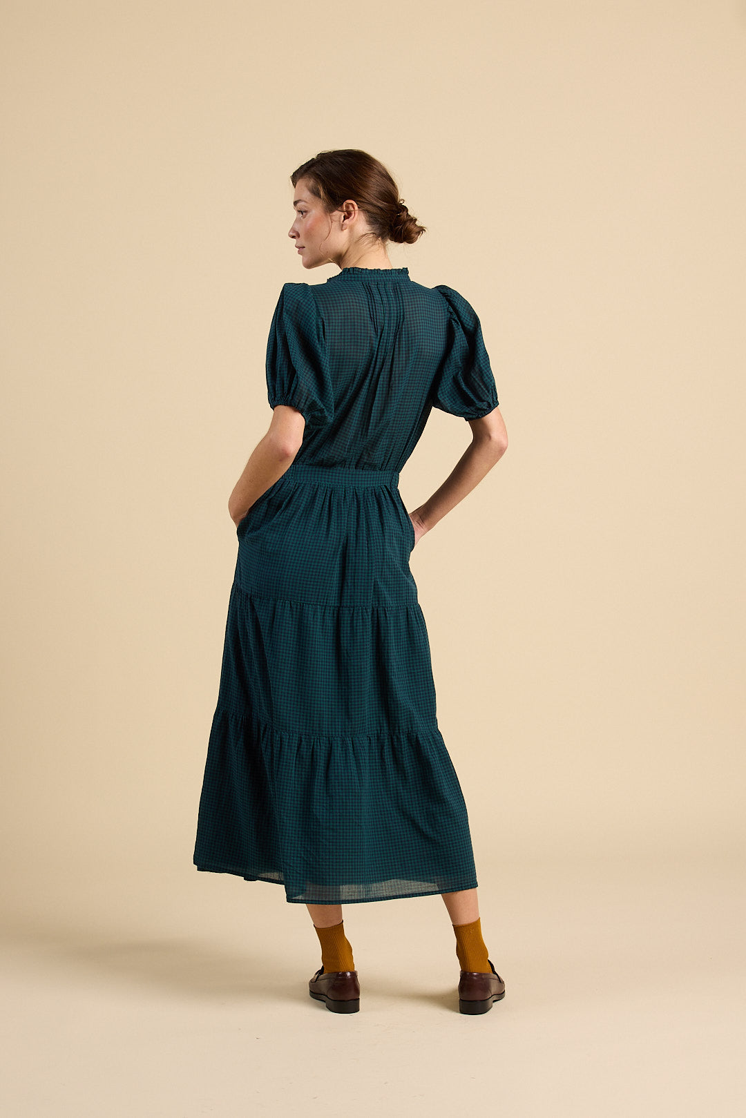 Blair dress in pine check | Trovata | MARKET