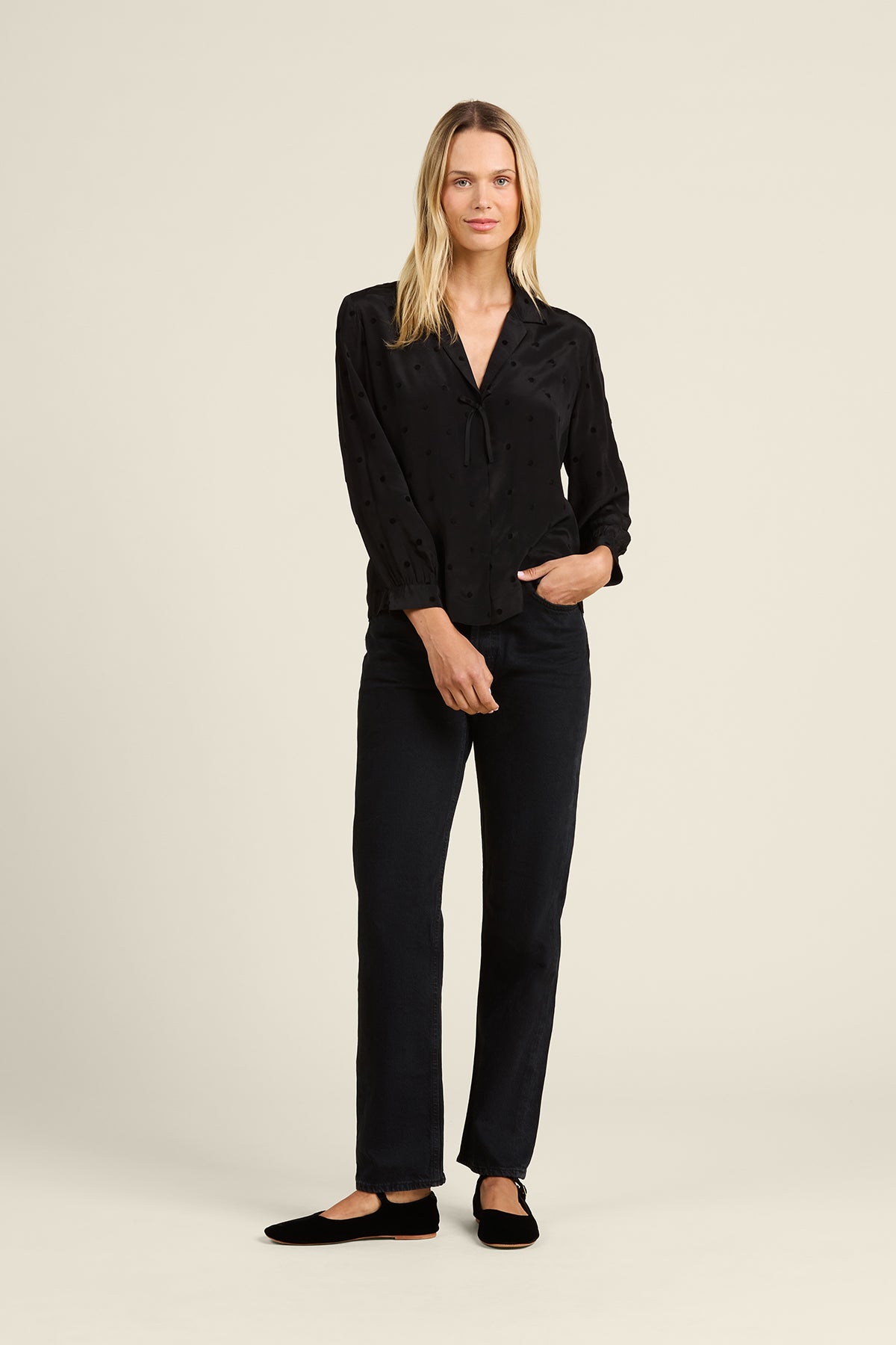 Yvonne Blouse Black Polka Dots | Trovata | MARKET