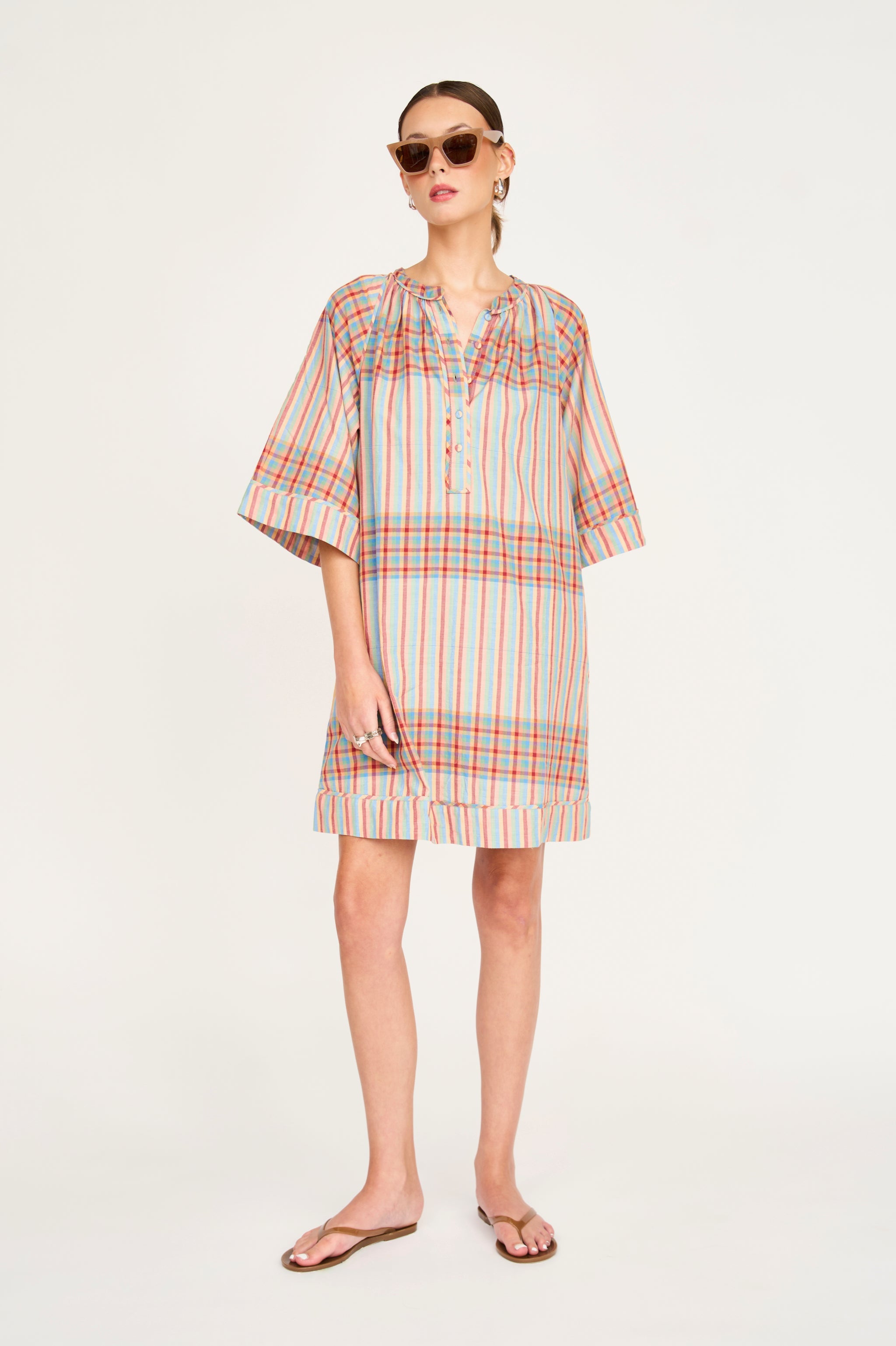 Faro Short Dress in Campfire Plaid | Mirth | MARKET