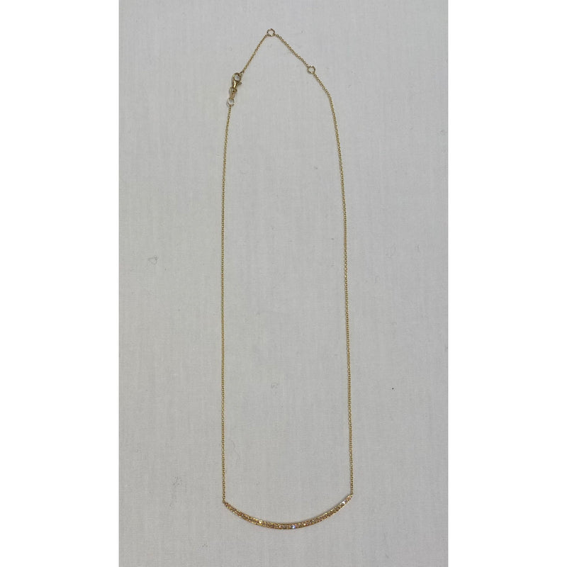 Pave crescent necklace