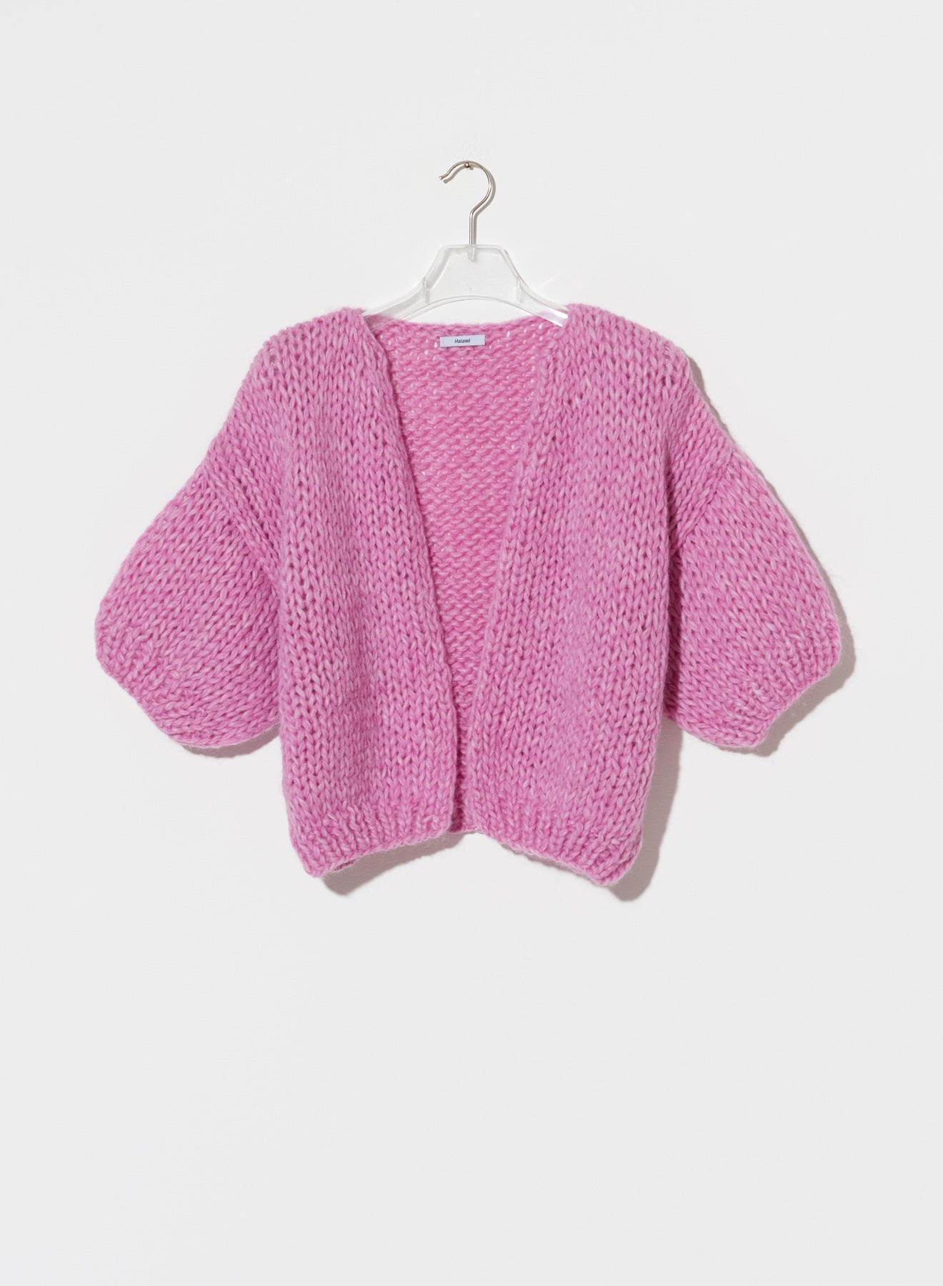 ALPACA BOMBER CARDIGAN, SHORT SLEEVES