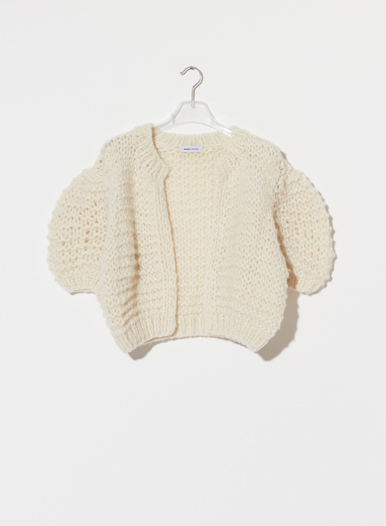 CASHMERE PUFFY SHORT SLEEVE CARDIGAN