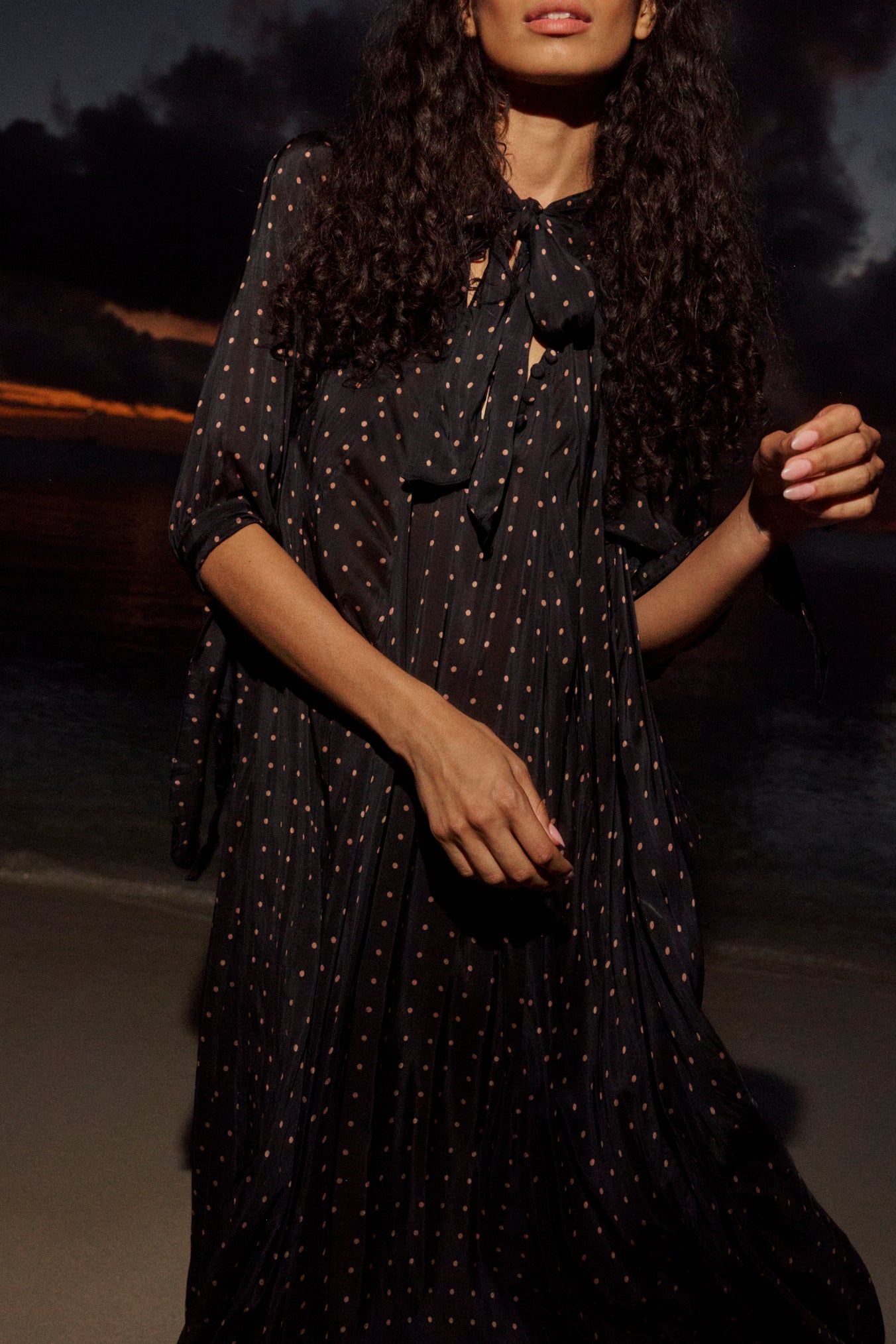 MONÉT DRESS blk & tan dot | Natalie Martin | MARKET