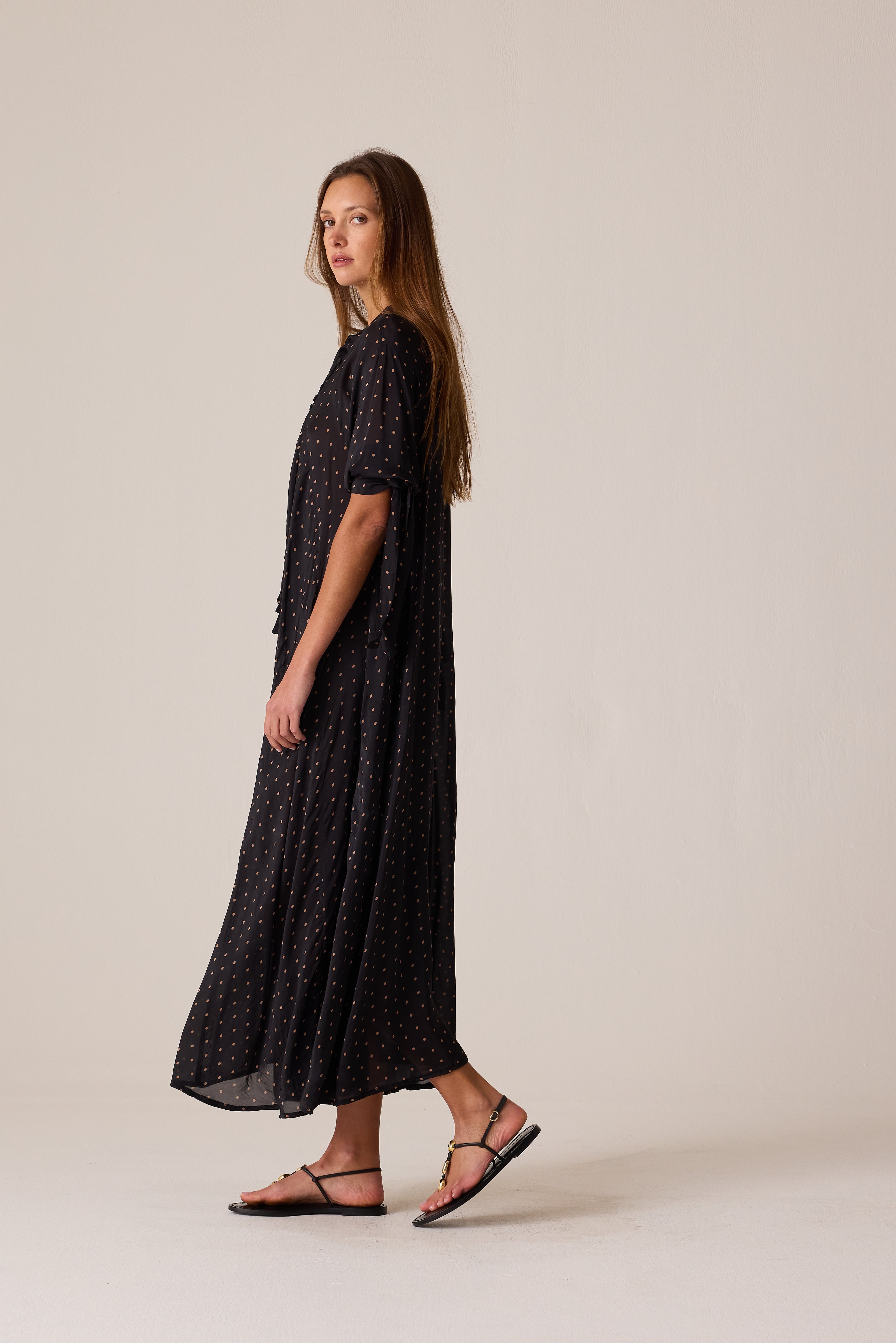MONÉT DRESS blk & tan dot | Natalie Martin | MARKET