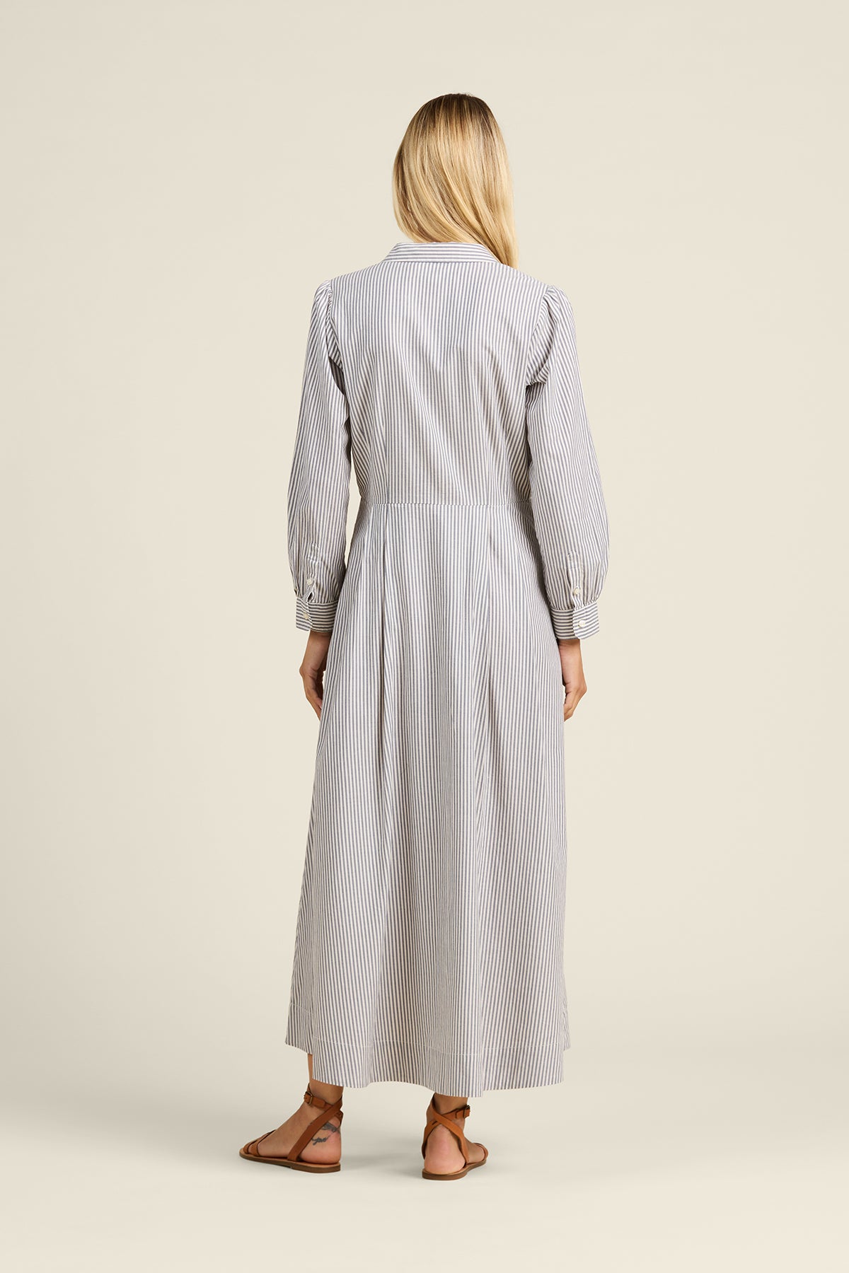 Emmelie Dress Navy Stripe | Trovata | MARKET