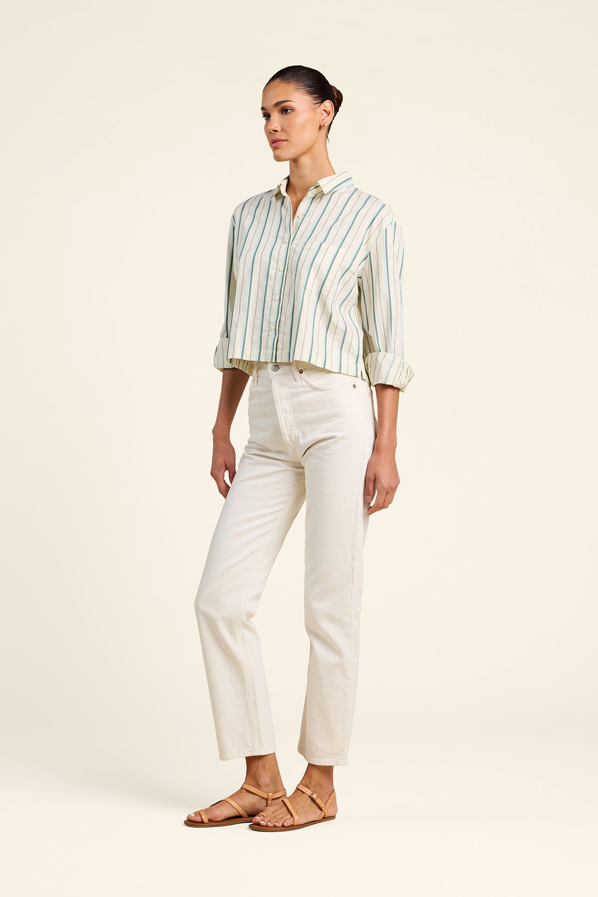 Nessa Shirt Verde Stripes | Trovata | MARKET