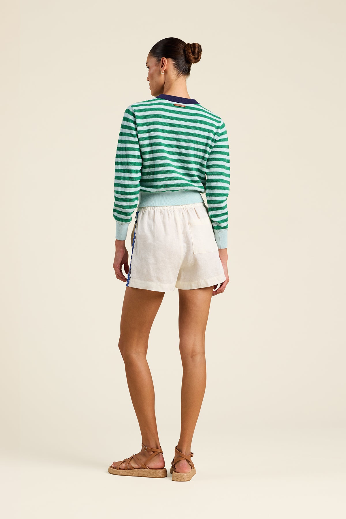 Cleo Sweater Green Stripe  | Trovata | MARKET