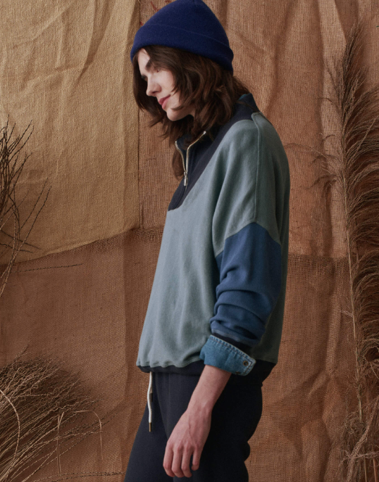 Trail colorblock sweatshirt indigo