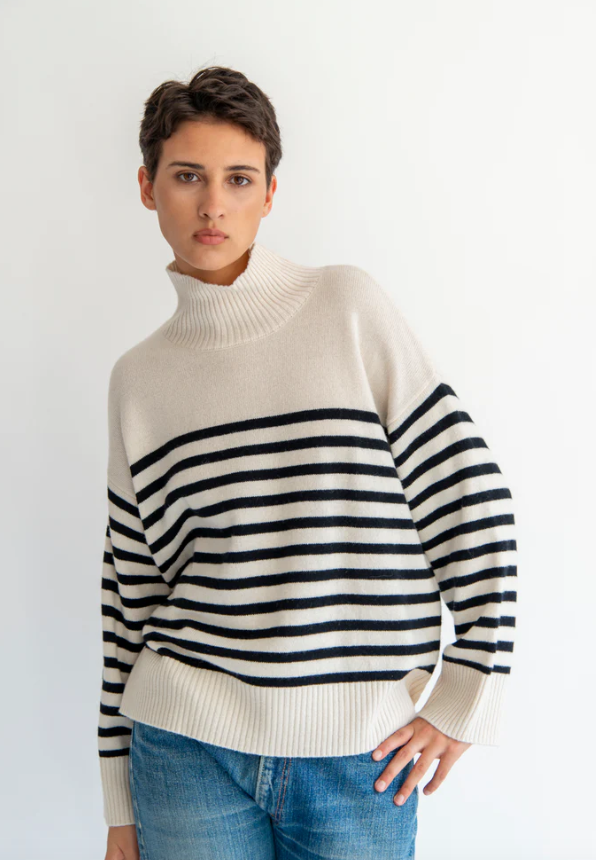 Paige Sweater off-white/blk stripe