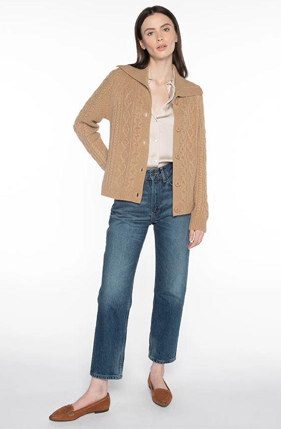 Luxe Cable cardigan Camel