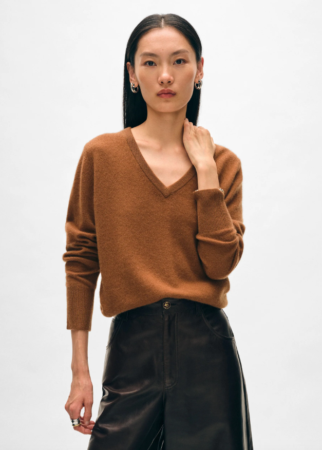 Russet Brown v-neck