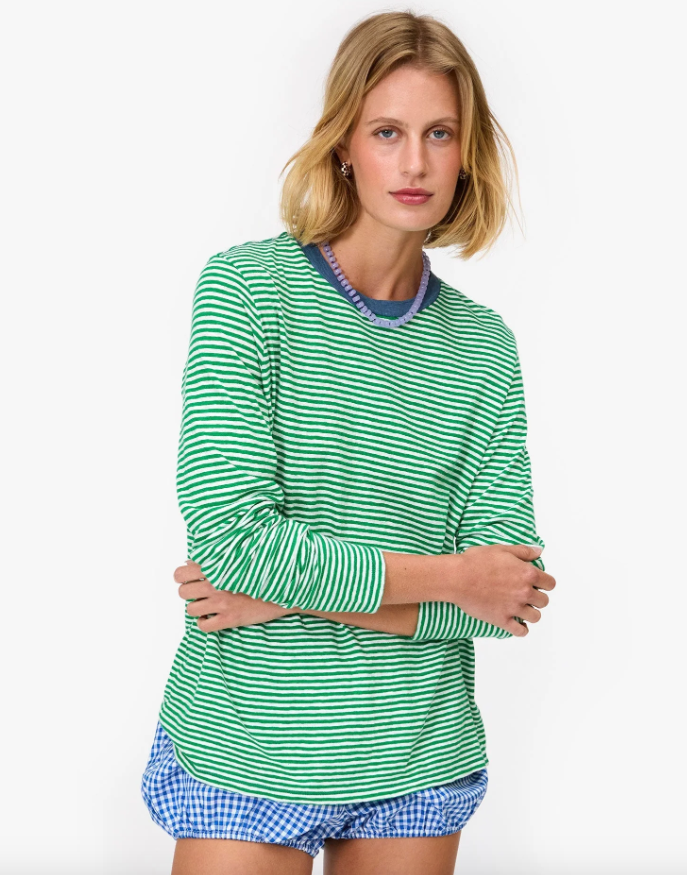 l/s green stripe tee | Clare V | MARKET
