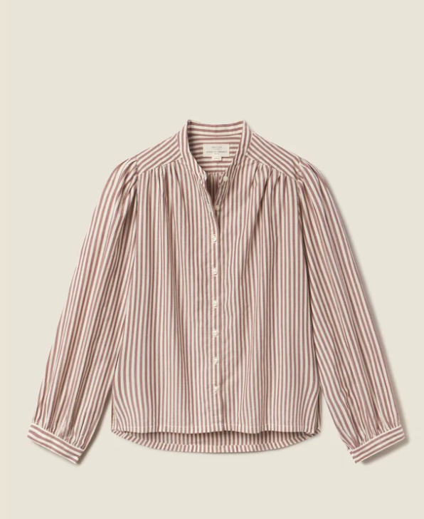 Clara blouse burgundy stripe | Trovata | MARKET