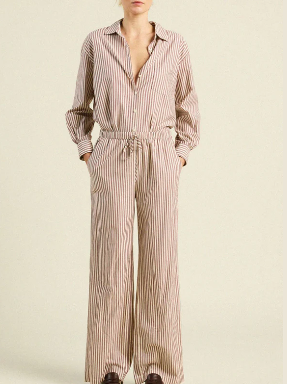 Vera Pant burgundy stripe | Trovata | MARKET