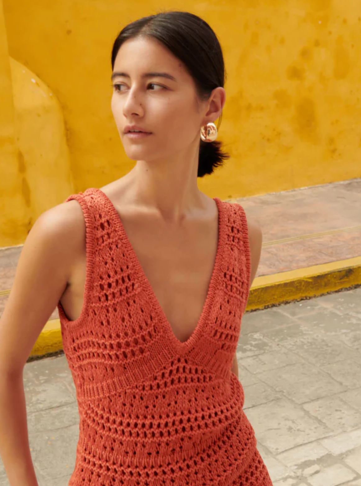Adriana Crochet tank orange