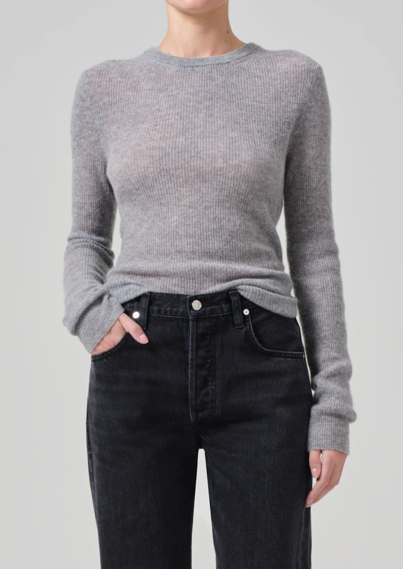 Alessia rib sweater grey