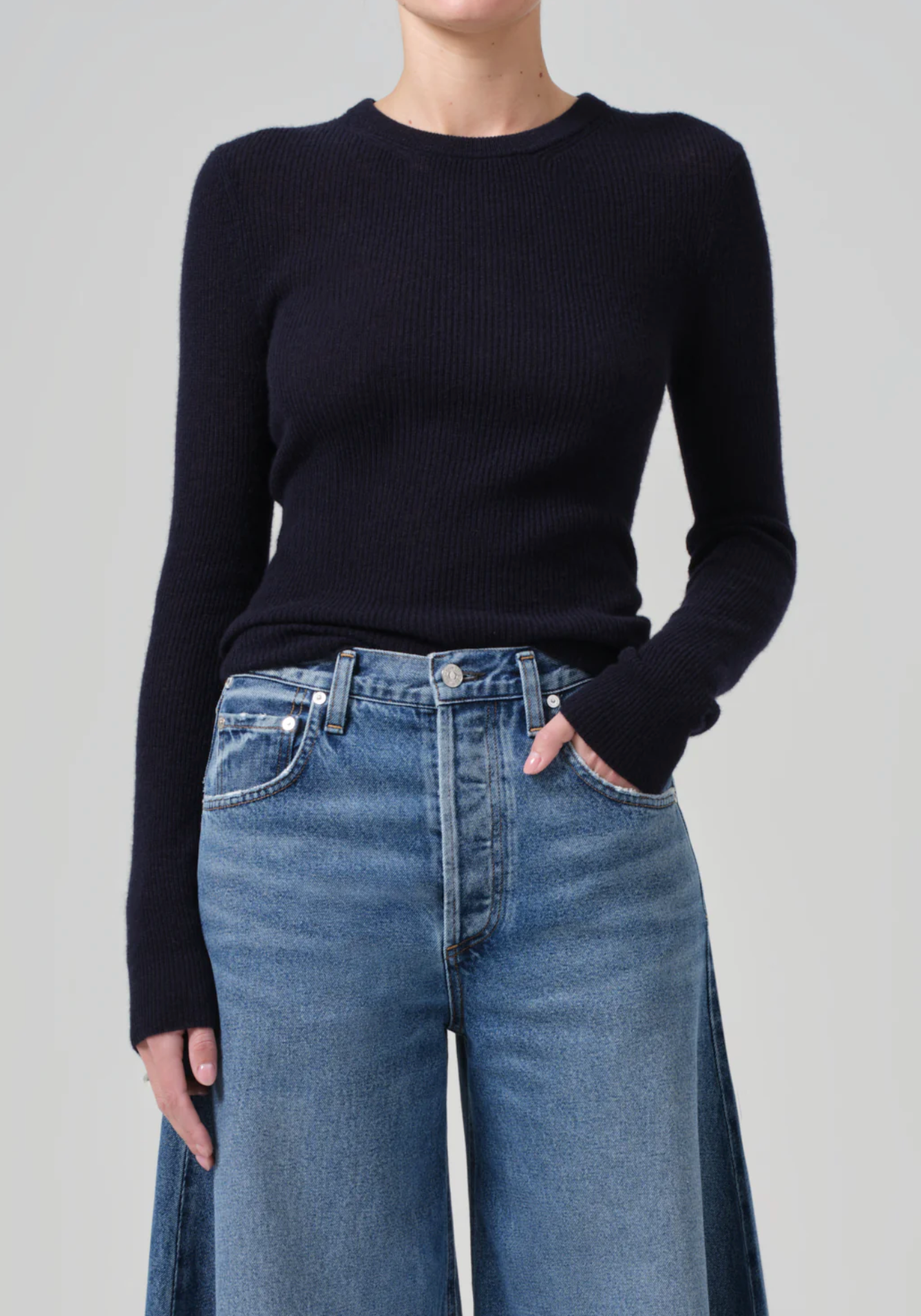 Alessia rib sweater navy