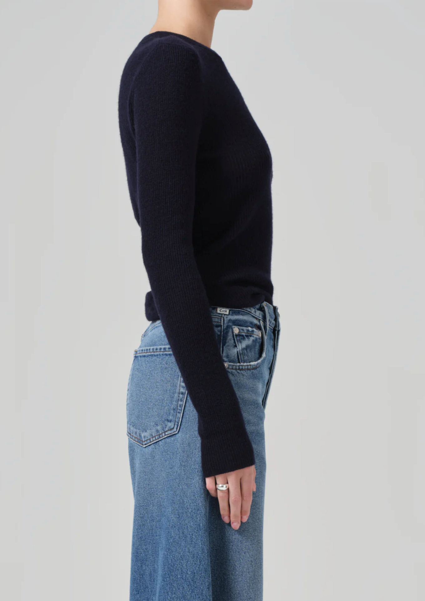 Alessia rib sweater navy