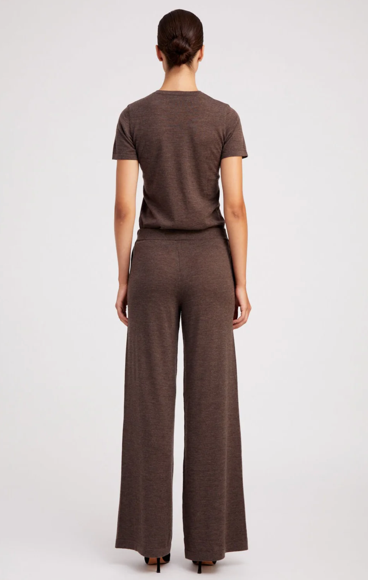 Cashmere Tee heathered brown