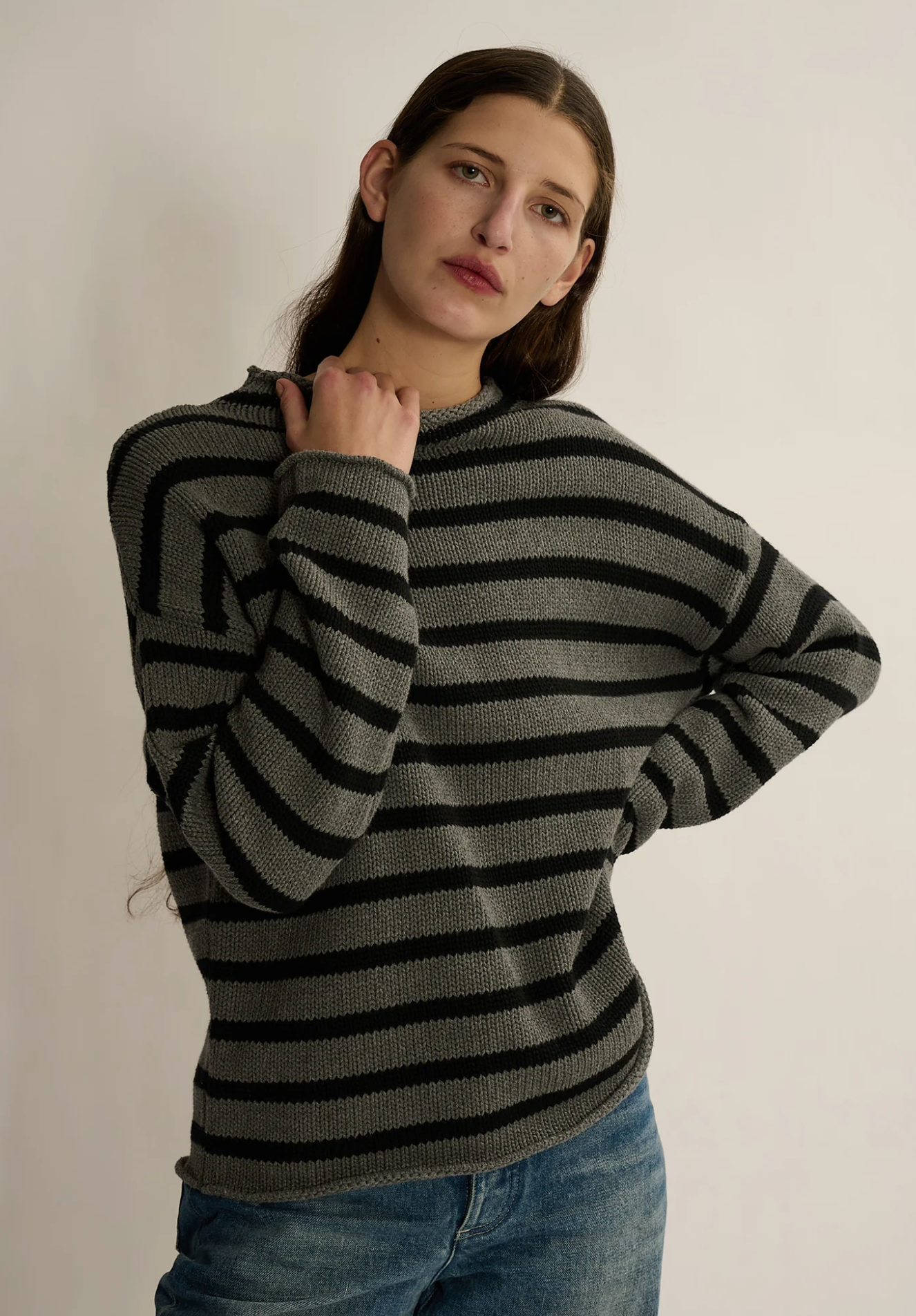 Lamis in charcoal/blk stripe