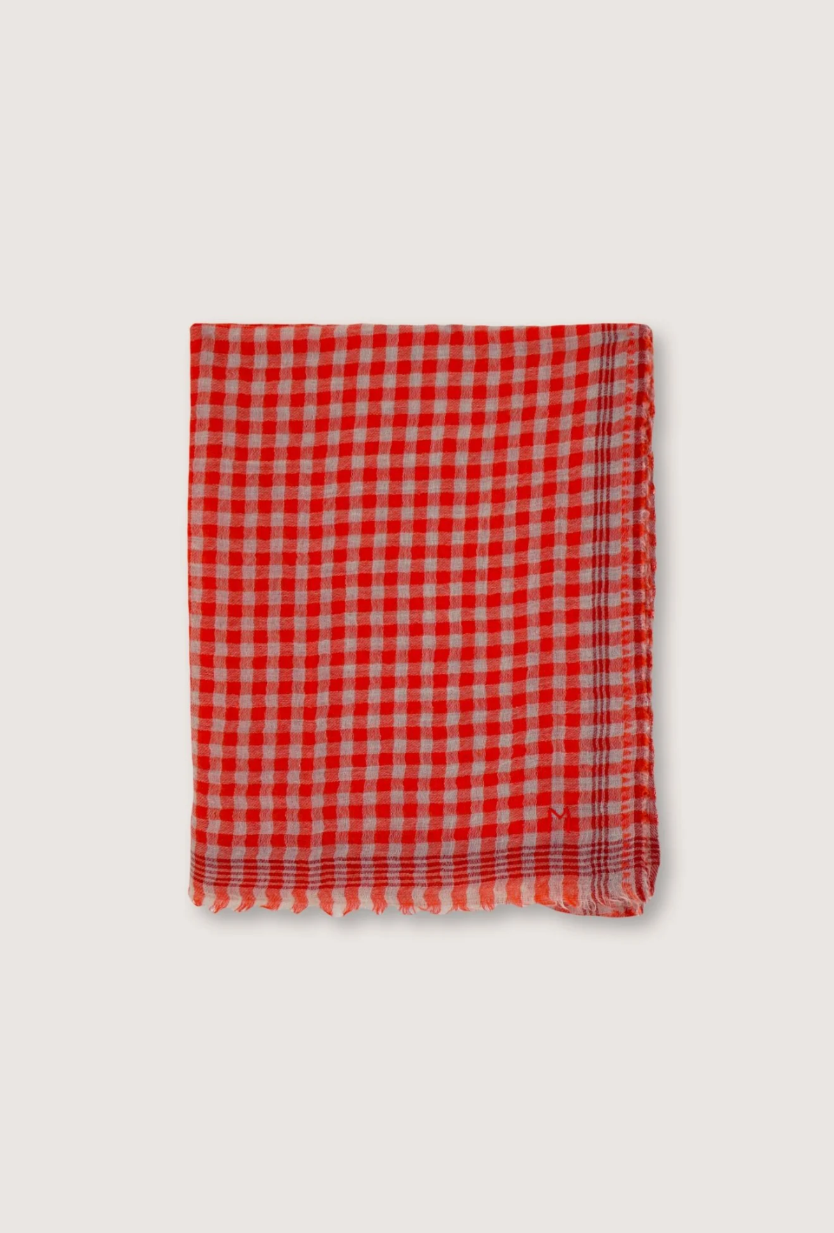 Poppy red checkered scarf