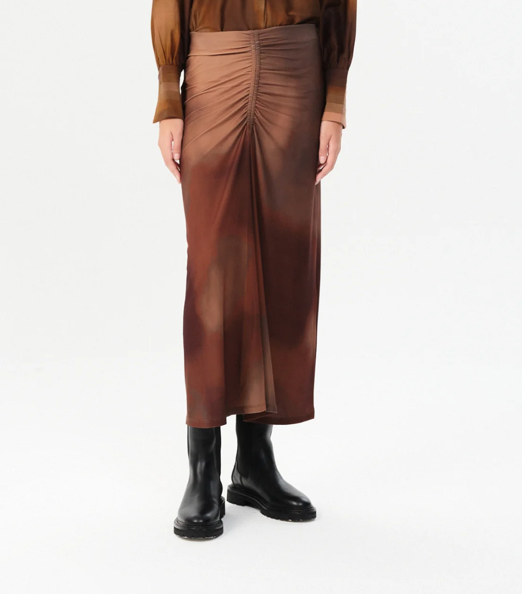 Atacalco Anna Midi Skirt Brown