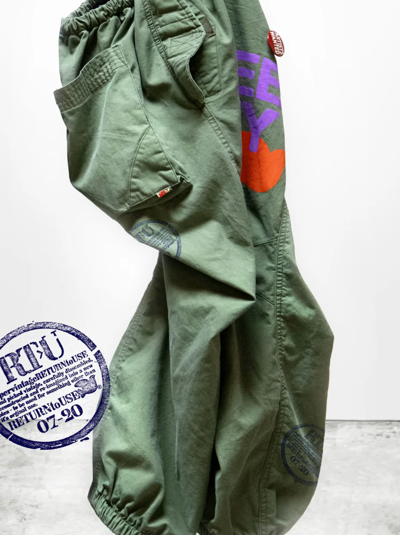 Flapsnap army pant with logo