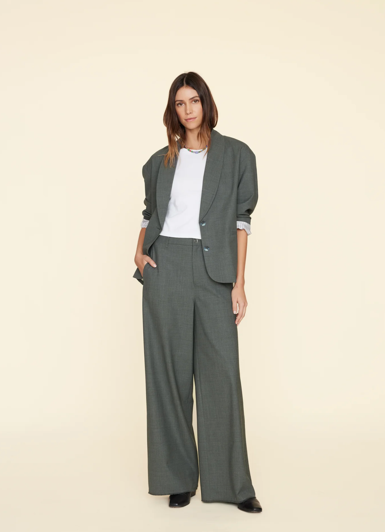 Portlyn pant in grey melange