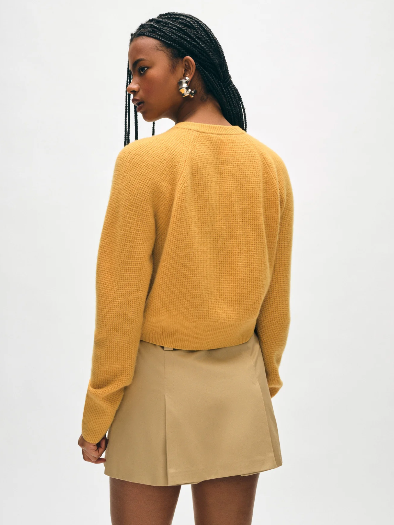 Waffle cardi golden rod