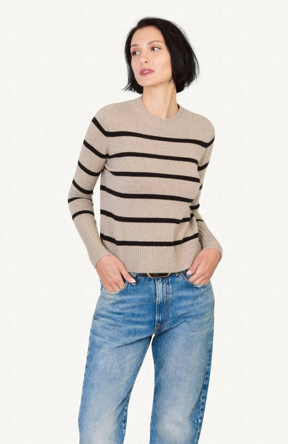 Jane Latte/blk stripe