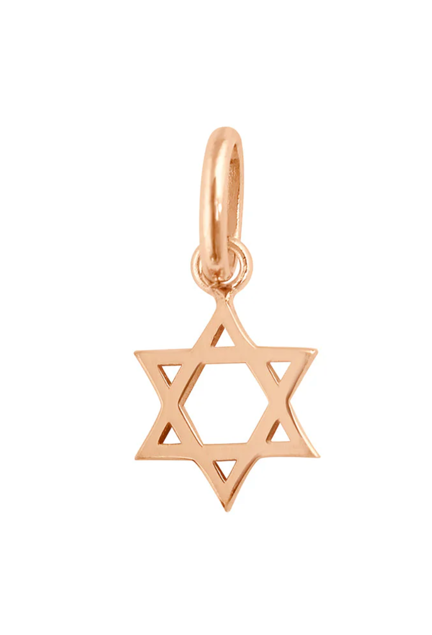 18 ct rose gold star of david pendant