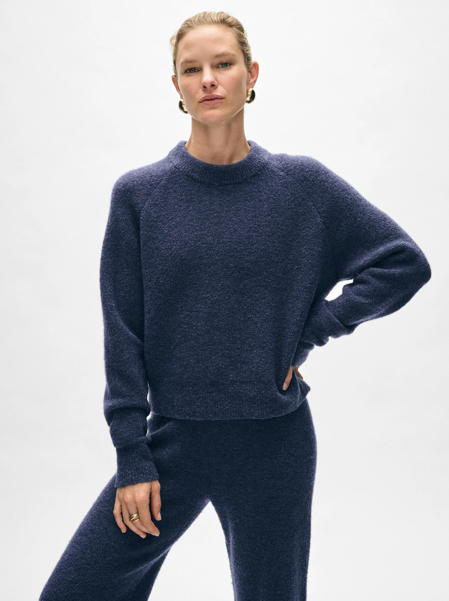 Boucle sweatshirt navy