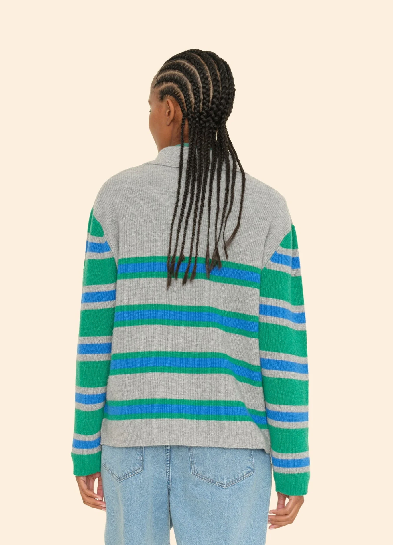 Maude sweater grey/green/blue