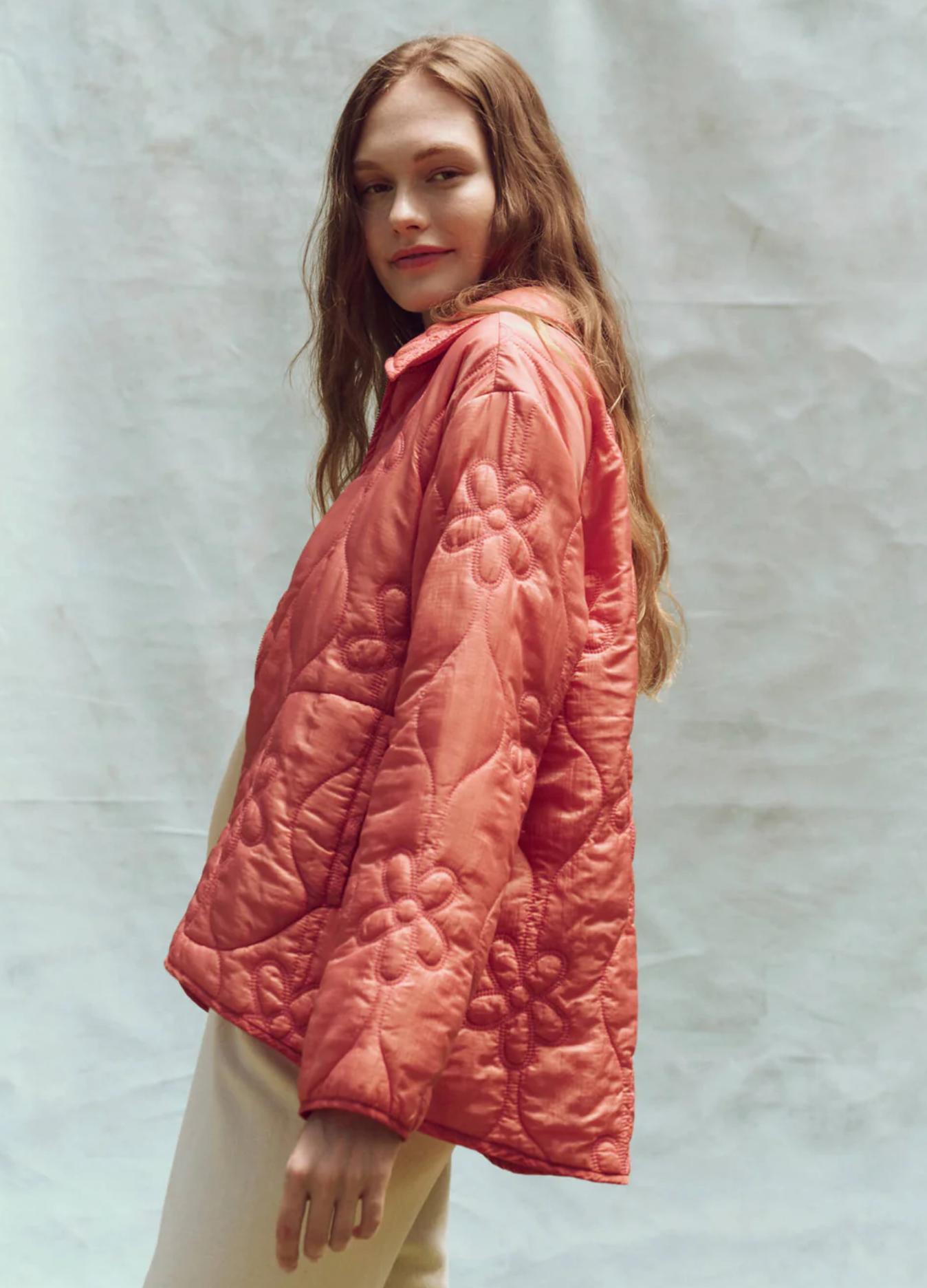 Daisy Quilted Jacket | The Great punch colorway