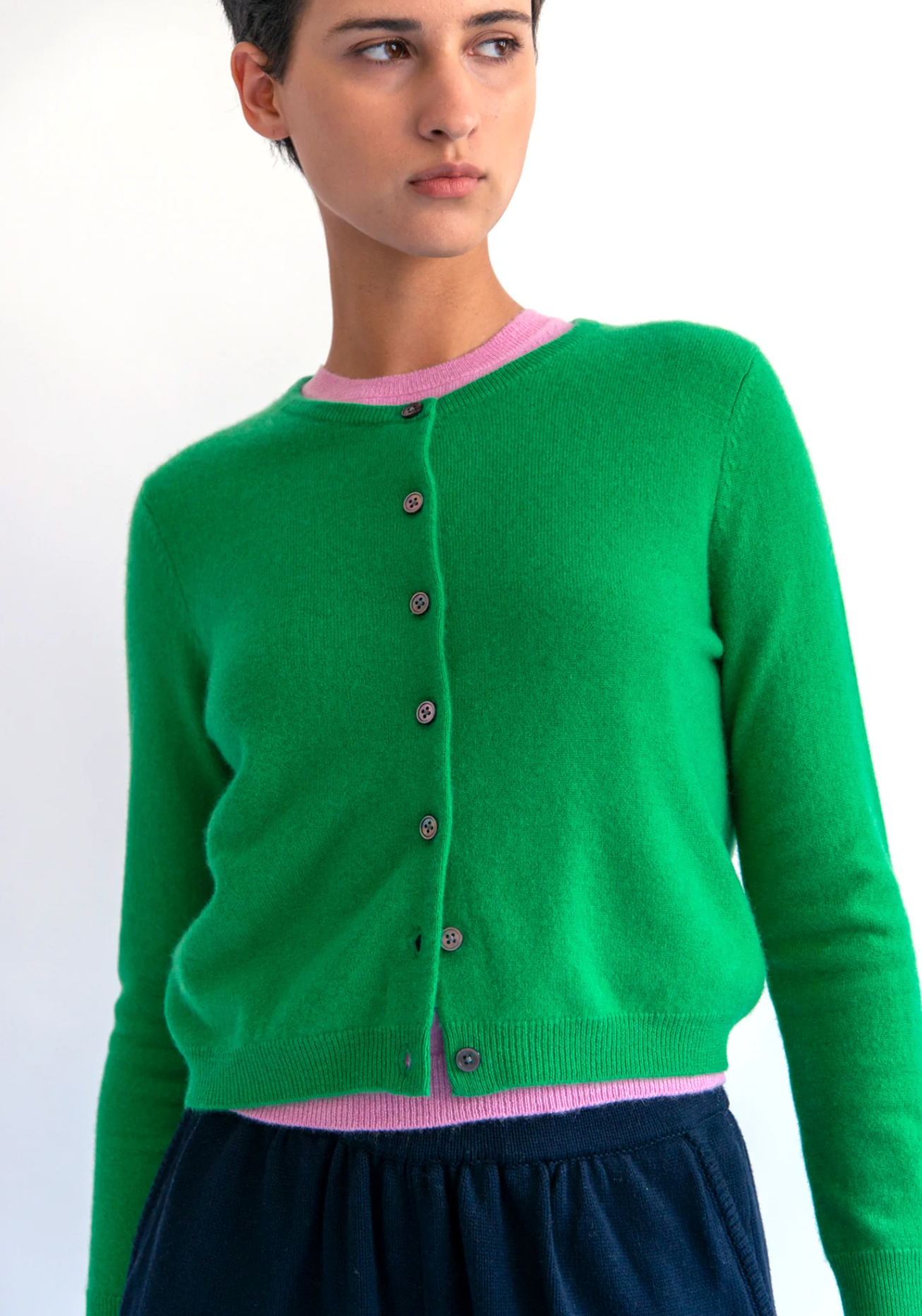 Ava Cardigan green. Demy Lee. MARKET 