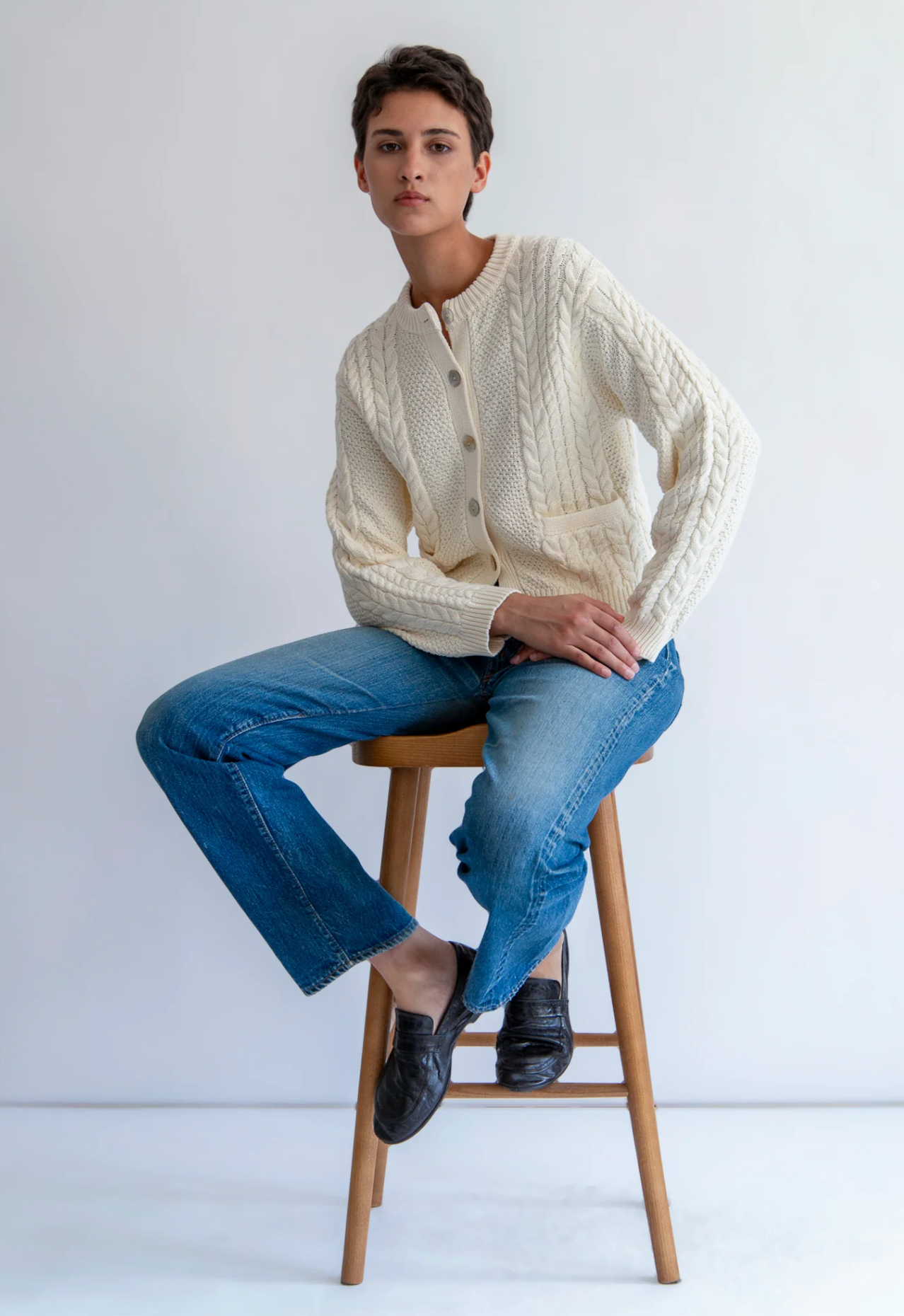 Esme Cardigan in ivory | Demy Lee