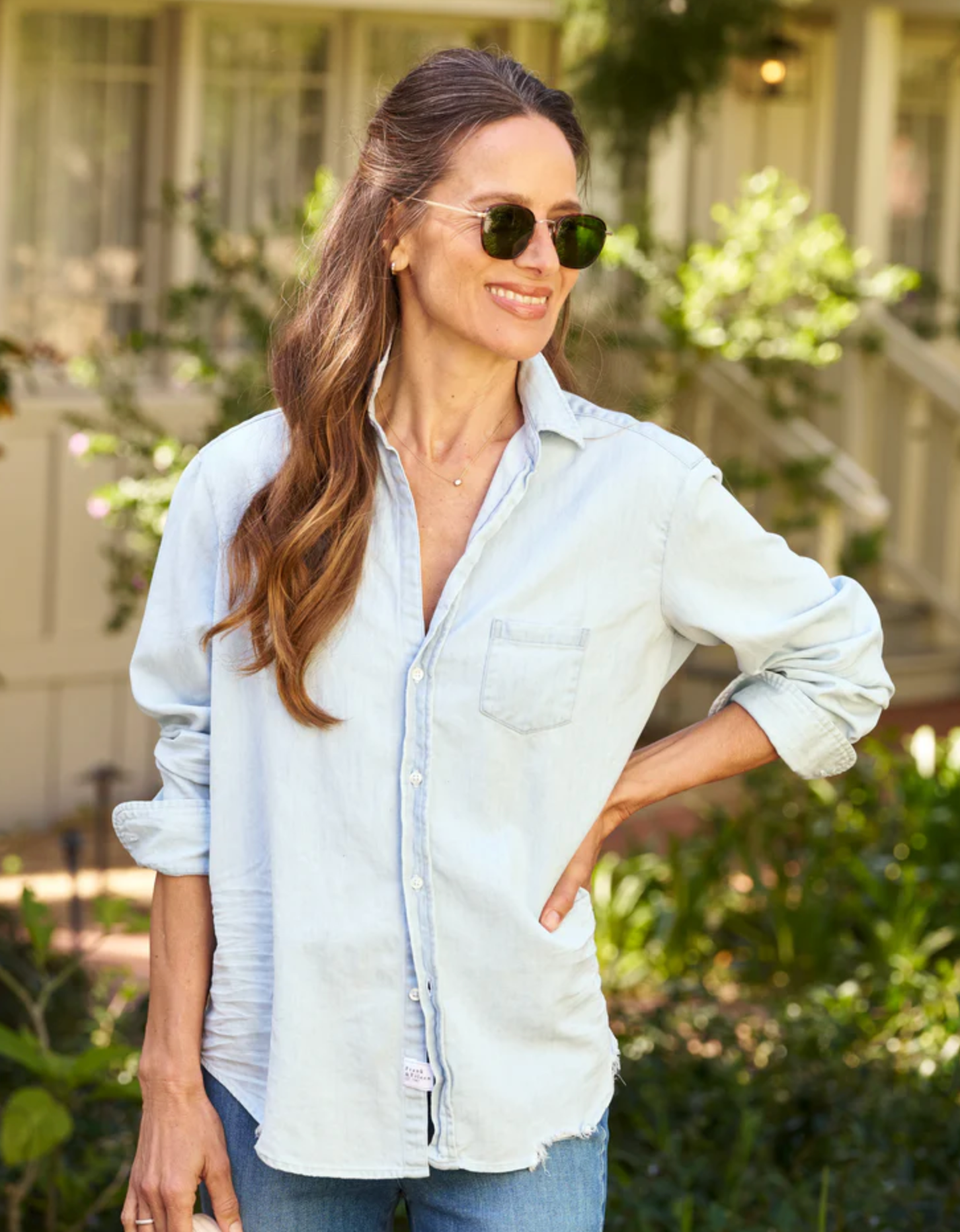 Eileen herringbone denim pale blue | Frank & Eileen | MARKET 