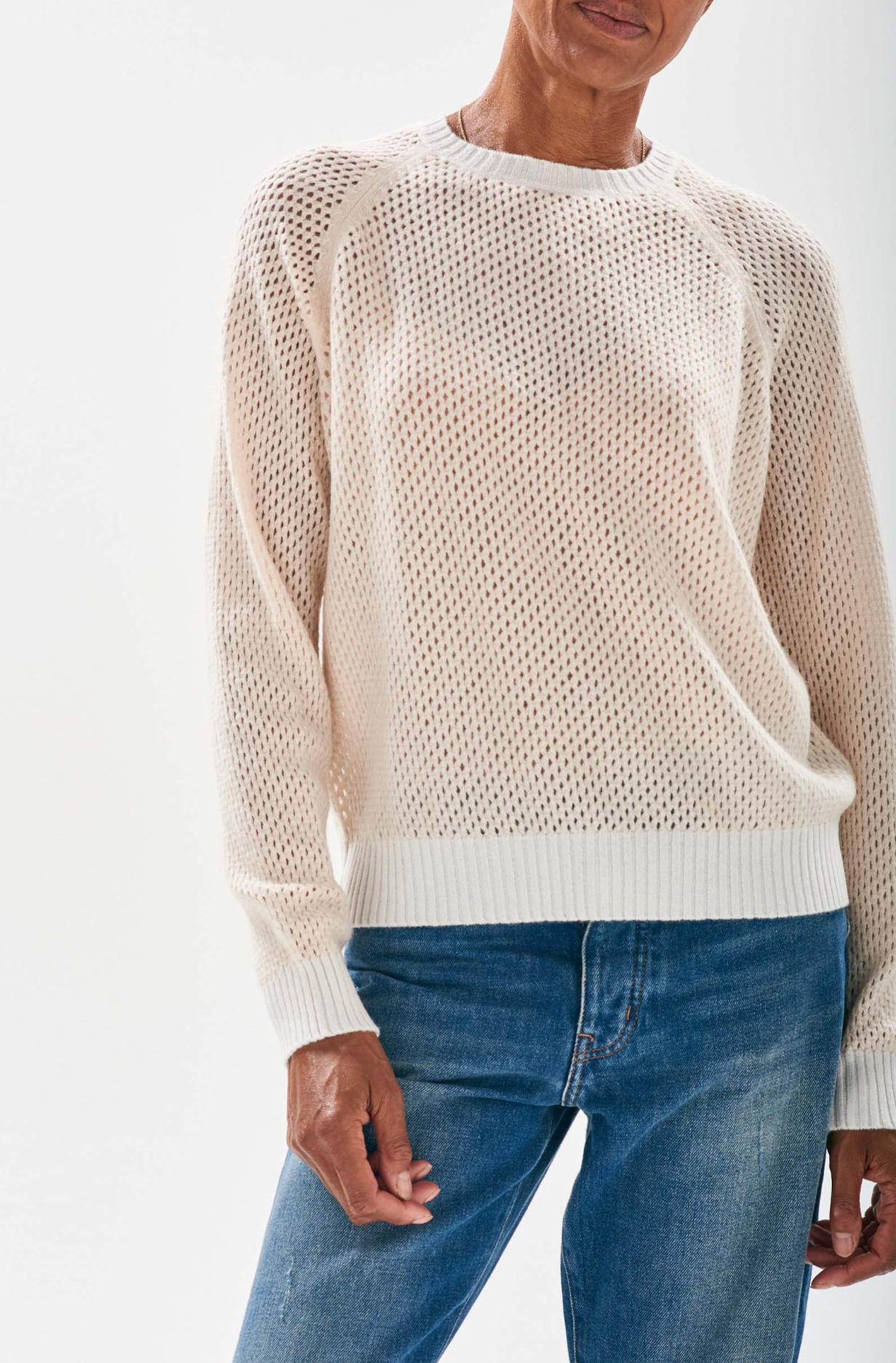 Holey contrast sweater pale | Jumper 1234 | MARKET 