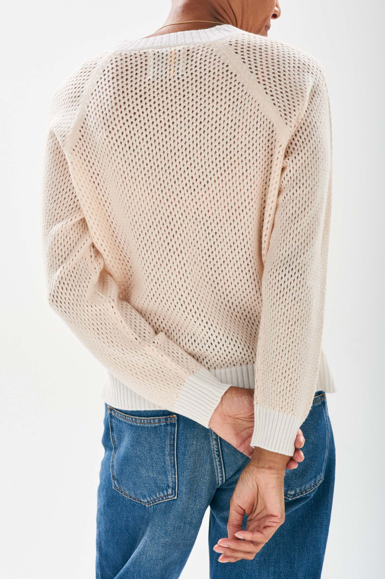 Holey contrast sweater pale | Jumper 1234 | MARKET 